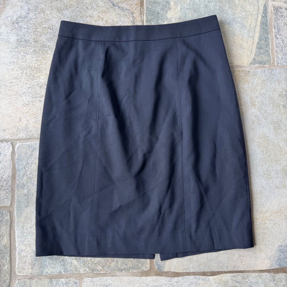 Club Monaco Navy Italian Tropical Wool Pencil Skirt Size 4‎ Work Office Classic